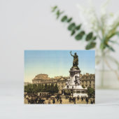 Vintag Paris Frankreich, Place de la Republique Postkarte (Stehend Vorderseite)