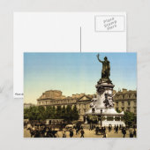 Vintag Paris Frankreich, Place de la Republique Postkarte (Vorne/Hinten)