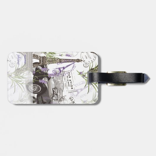 Vintag Paris Gepäckanhänger (Rückseite horizontal)