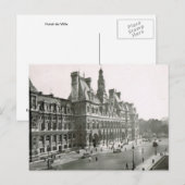 Vintag Paris, Hotel de Ville Postkarte (Vorne/Hinten)