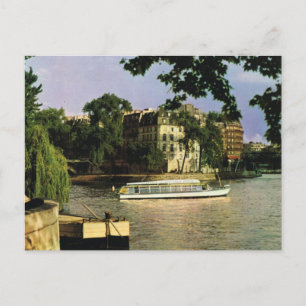 Vintag Paris, Ile de la citie, Bateau mouche Postkarte