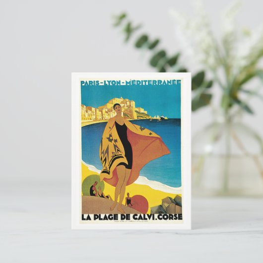 Vintag Paris Lyon Postkarte (Stehend Vorderseite)