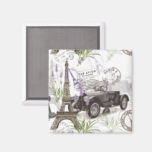 Vintag Paris Magnet (Vorderseite/Rückseite)