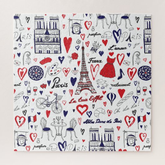 Vintag Paris: Muster für die Reiseroute Puzzle (Vertikal)