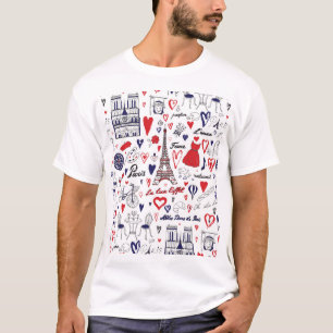Vintag Paris: Muster für die Reiseroute T-Shirt