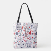 Vintag Paris: Muster für die Reiseroute Tasche (Rückseite)