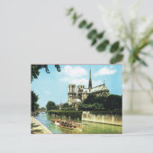 Vintag Paris, Notre Dame, Bateau Mouche Postkarte (Stehend Vorderseite)