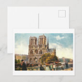 Vintag Paris Notre Dame Postkarte (Vorne/Hinten)