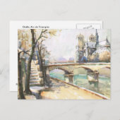 Vintag Paris, Notre Dame, Seine Postkarte (Vorne/Hinten)