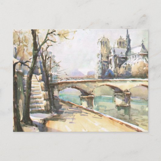 Vintag Paris, Notre Dame, Seine Postkarte (Vorderseite)