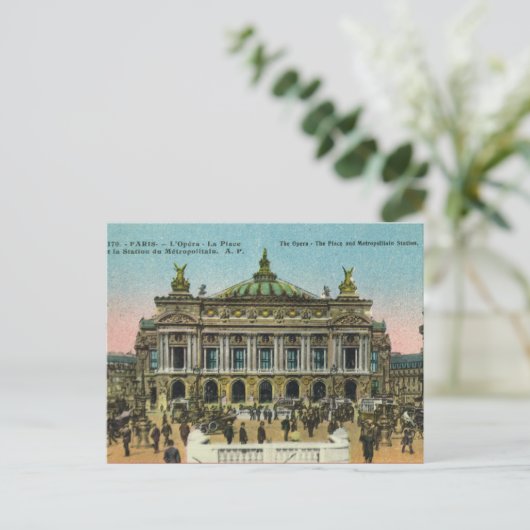 Vintag Paris, Oper Postkarte (Stehend Vorderseite)
