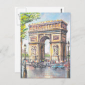 Vintag Paris, Paris Arc de Triumphe, Postkarte (Vorne/Hinten)