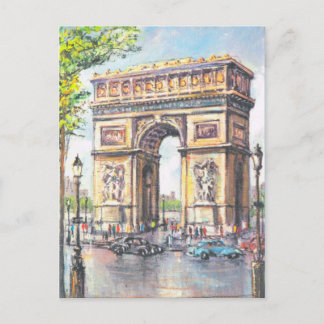 Vintag Paris, Paris Arc de Triumphe, Postkarte