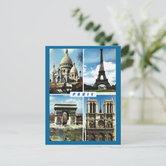 Vintag Paris, Paris Multiview Postkarte (Stehend Vorderseite)