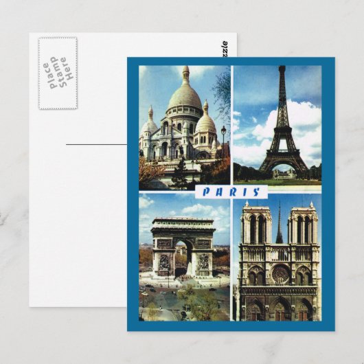 Vintag Paris, Paris Multiview Postkarte (Vorne/Hinten)