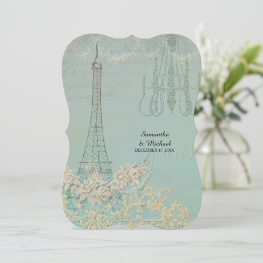 Vintag Paris Pariser Probe Einladung (Stehend Vorderseite)