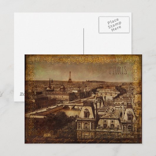 Vintag Paris Postkarte (Vorne/Hinten)