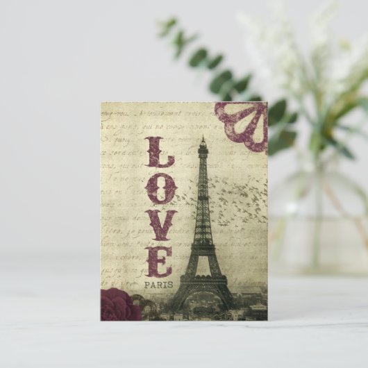 Vintag Paris Postkarte (Stehend Vorderseite)