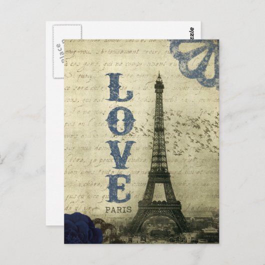 Vintag Paris Postkarte (Vorne/Hinten)