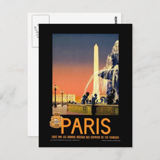 Vintag Paris Postkarte (Vorne/Hinten)