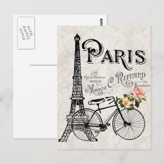 Vintag Paris Postkarte (Vorne/Hinten)