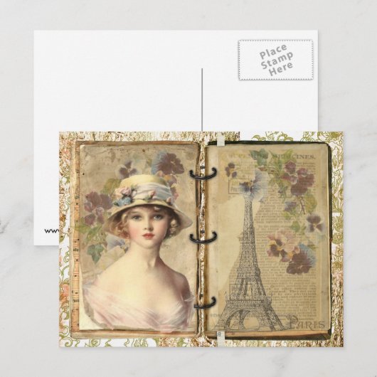 Vintag Paris Postkarte (Vorne/Hinten)