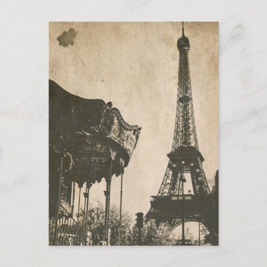 Vintag Paris Postkarte, Eiffelturm Postkarte (Vorderseite)