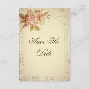 Vintag Paris Postmarks Chic Rose 80. Save The Date