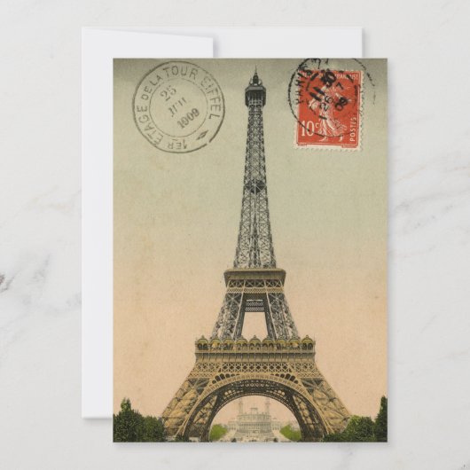 Vintag Paris Quinceanera 15 Geburtstag Einladung (Rückseite)