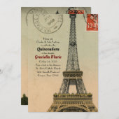 Vintag Paris Quinceanera 15 Geburtstag Einladung (Vorne/Hinten)