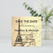 Vintag Paris Save the Date Hochzeit (Stehend Vorderseite)
