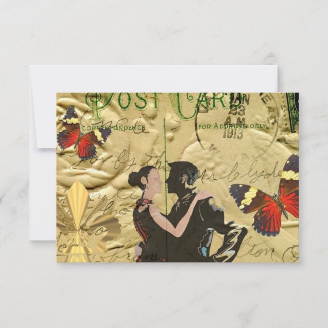 Vintag Paris Tango Postkarte (Vorderseite)
