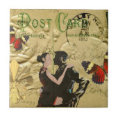 Vintag Paris Tango Postkarte Fliese (Vorderseite)