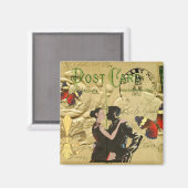 Vintag Paris Tango Postkarte Magnet (Vorderseite/Rückseite)