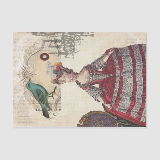 Vintag Paris Tee Party Geburtstag Marie Antoinette Seidenpapier (Vorderseite)