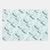 Vintag Paris Typografy Trio Geschenkpapier Set (Vorderseite 3)