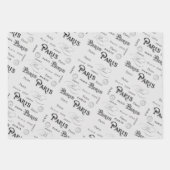 Vintag Paris Typografy Trio Geschenkpapier Set (Vorderseite 2)
