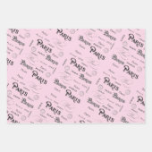 Vintag Paris Typografy Trio Geschenkpapier Set (Vorderseite)