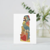 Vintag Parrot Valentine Feiertagspostkarte (Stehend Vorderseite)