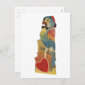 Vintag Parrot Valentine Feiertagspostkarte (Vorne/Hinten)