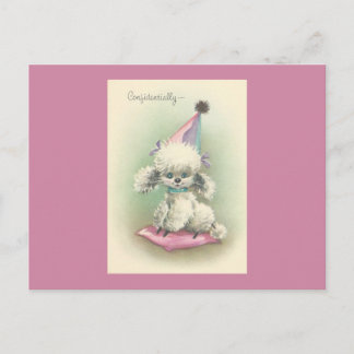 Vintag Party Poodle Einladungspostkarte