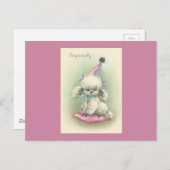 Vintag Party Poodle Einladungspostkarte (Vorne/Hinten)