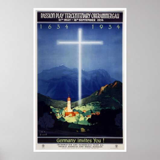 Vintag Passion Play Oberammergau Bayern, Deutschla Poster (Vorne)