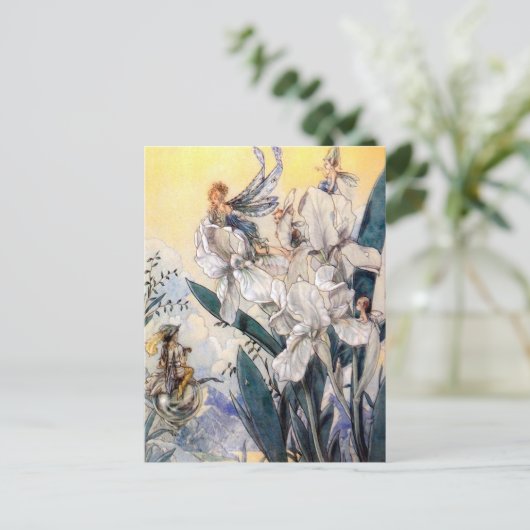 Vintag Pastel Blue Faires Postkarte (Stehend Vorderseite)