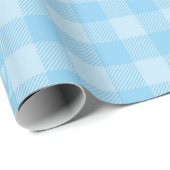 Vintag Pastel Blue Karo Gingham Pattern Geschenkpapier (Rolleneckpunkt)