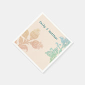 Vintag Pastel floral Peach Green Wedkins Serviette (Ecke)