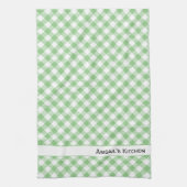 Vintag Pastel Green Gingham Buffalo Karo Geschirrtuch (Vertikal)