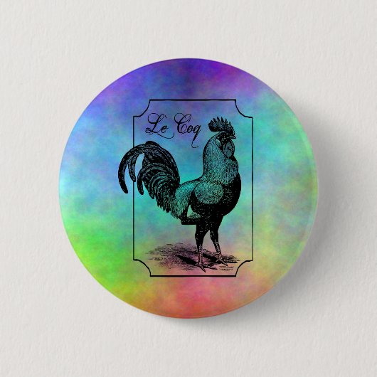 Vintag Pastel Rooster Button (Vorderseite)