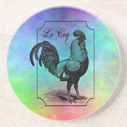 Vintag Pastel Rooster Untersetzer (Vorne)