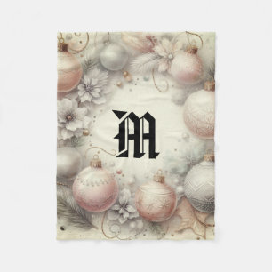 Vintag Pastel Watercolor Weihnachtsschmuck Fleecedecke